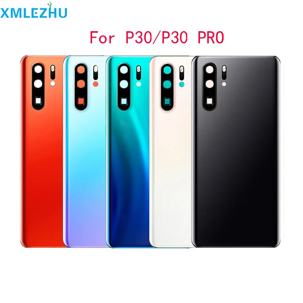 10 шт. для huawei P30 Pro P30 горит Задняя стеклянная крышка корпус батарея задняя дверь запасные части+ клей+ камера Стекло объектив Запчасти