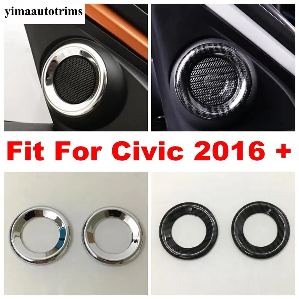 Interior A Pillar Stereo Speaker Cover Ring Trim Decoration Car Styling For Civic 2016 - 2020 Matte / Carbon Fiber Accessories | Автомобили