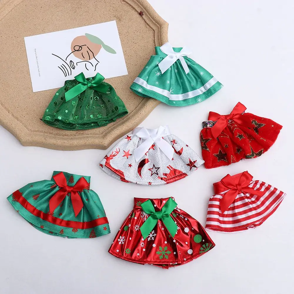 

Christmas Elf Doll Dress Clothes Red White Elves Skirt Toys Accessories For Children's Christmas Gifts No Dolls