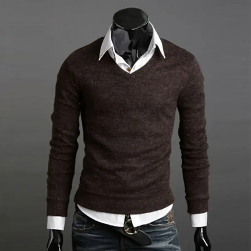 Sweater Men Cotton Solid Black Pullover Men Sweater Male 2019 V-neck Knitted Sweater Men 7 Colors Yellow Sweater Men Winter Sweater Men Cotton Solid Black Pullover Men Sweater Male 2019 V-neck Knitted Sweater Men 7 Colors Yellow Sweater Men Winter