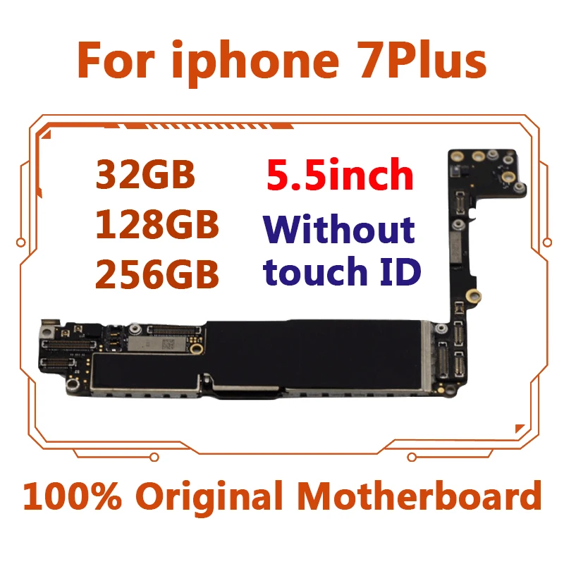 

Factory unlocked for iphone 7 Plus Motherboard With / Without Touch ID,No iCloud for iphone 7Plus 7P Mainboard,100% Original