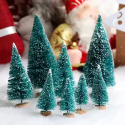 8 шт. мини-елка сизаль шелк на Снежная башня сосновая декоративная маленькое Рождественское дерево украшения Аксессуары