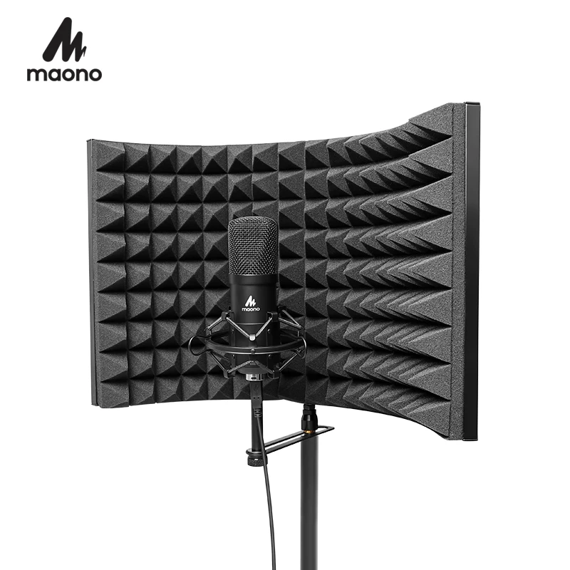 

MAONO Alloy Foldable Microphone Acoustic Isolator Shield Acoustic Foams Panel Professional Studio Soundproofing Panel