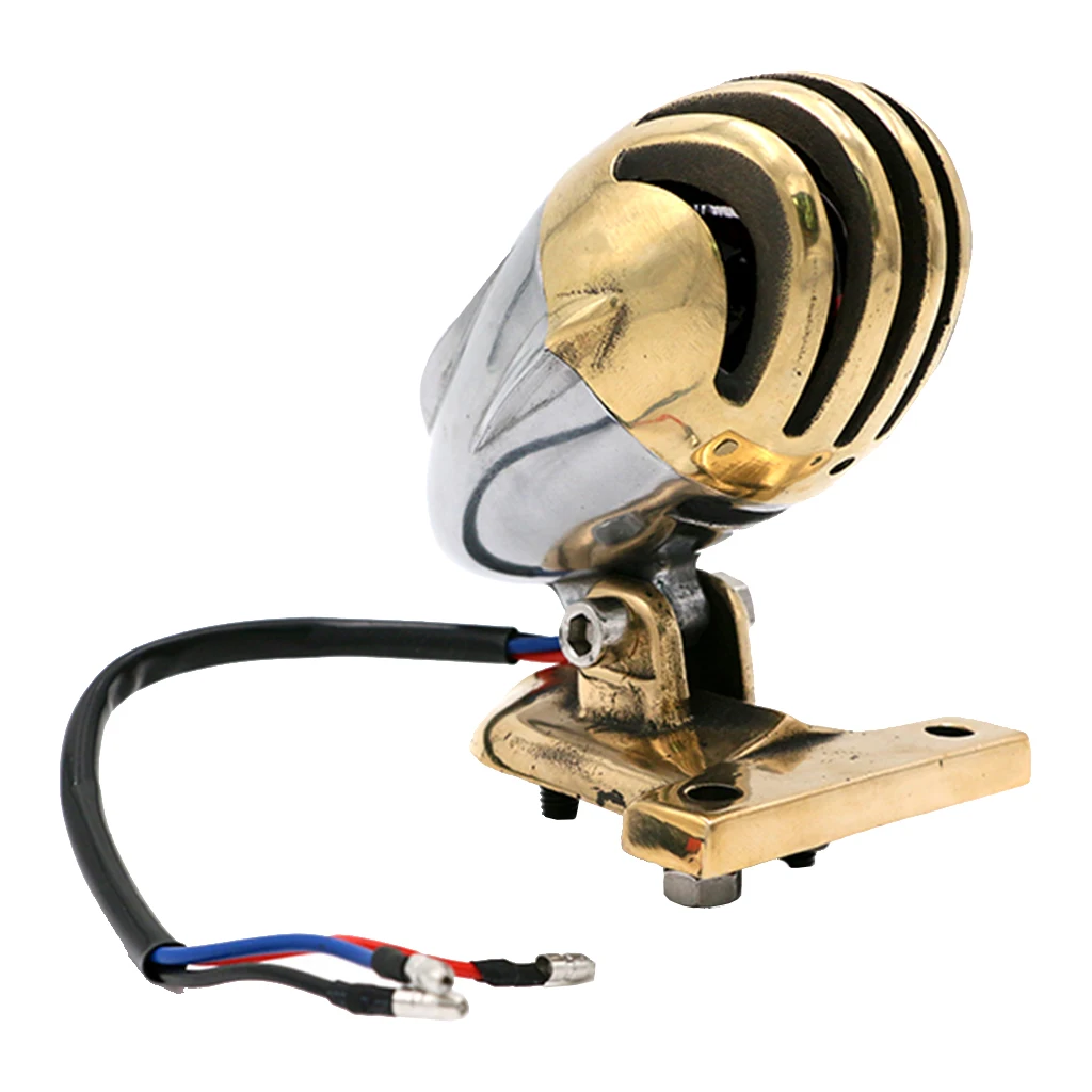 Motorcycle License Plate Lamp Turn Signal Light for Daytime Running Light Suitable for Most Vehicles, Brass 12V