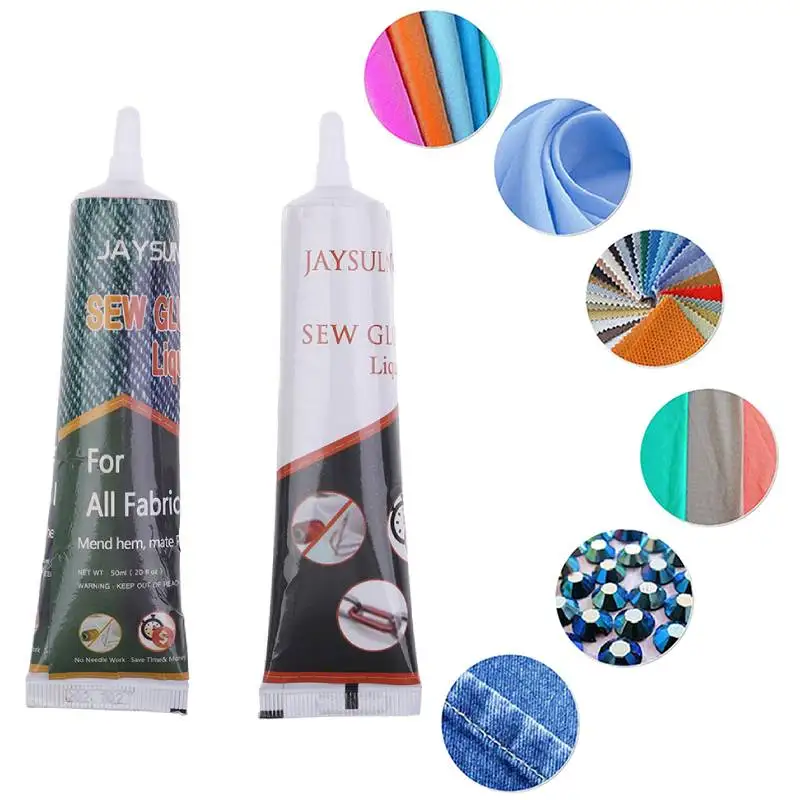 50ML Sew Glue Liquid Bonding Glue Repair For Clothes Denim Leather Fabric Decorative Crafting Natural Synthetic Fabric afbeelding