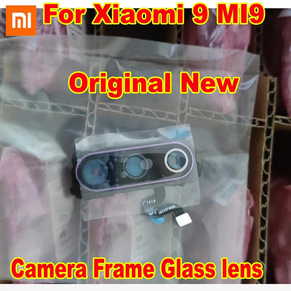 100% оригинальная новая задняя камера рамка крышка для Xiaomi 9 MI9 MI Mi9 стеклянная линза