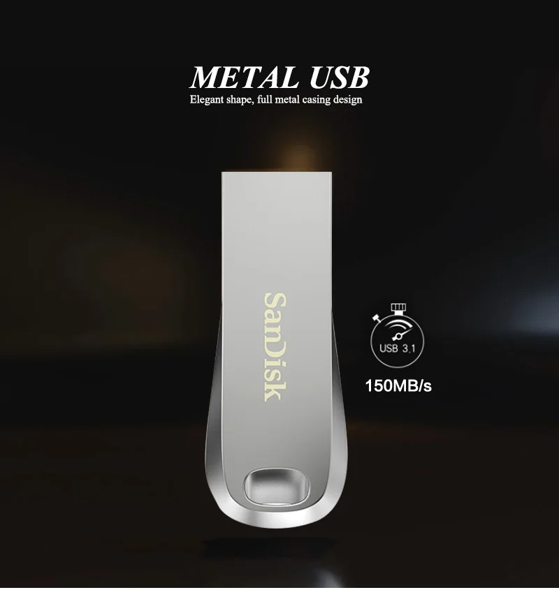 SanDisk CZ74 Stylish Metal USB Flash Drive backup password protection Pendrive recover file Memory Stick 150MB/s USB 3.1 U Disk