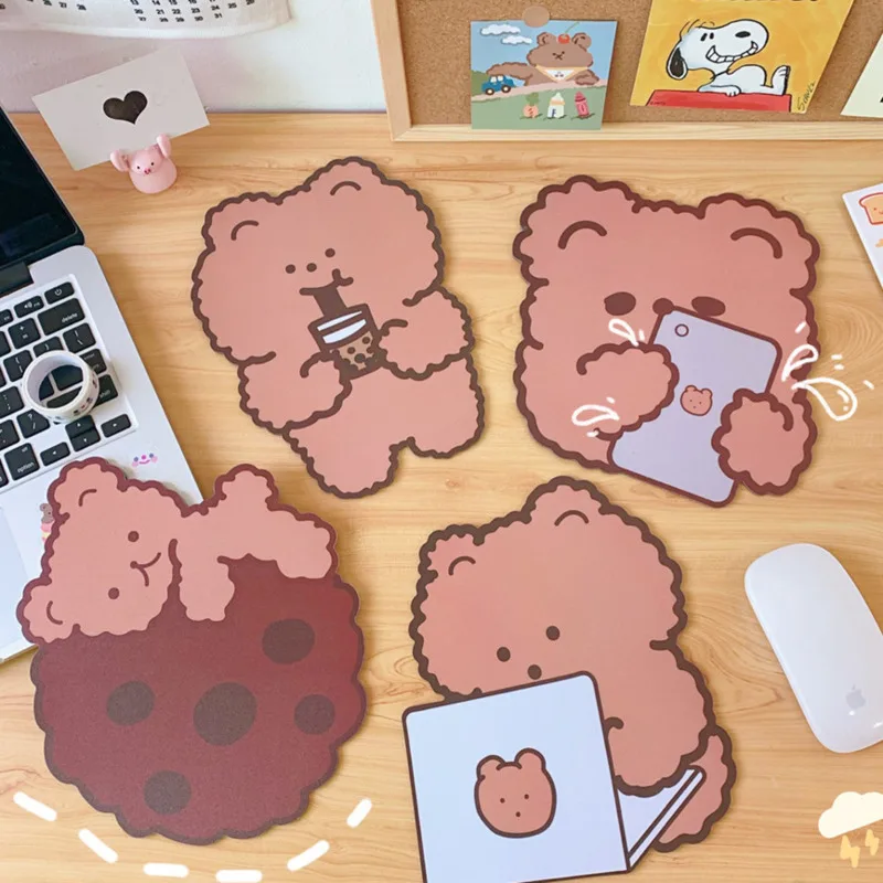 

Cute Cartoon Chocolate Bear Mouse Pad Student Notebook Rubber Pad Keyboard Protection Pad Office Desktop Non-slip Mouse Pad