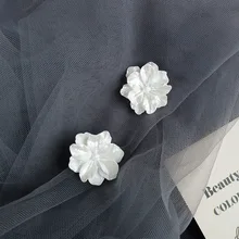 S925 иглы белые цветочные серьги милые серьги-гвоздики с эпоксидной смолой для женщин ювелирные изделия для девушек студенческие подарки