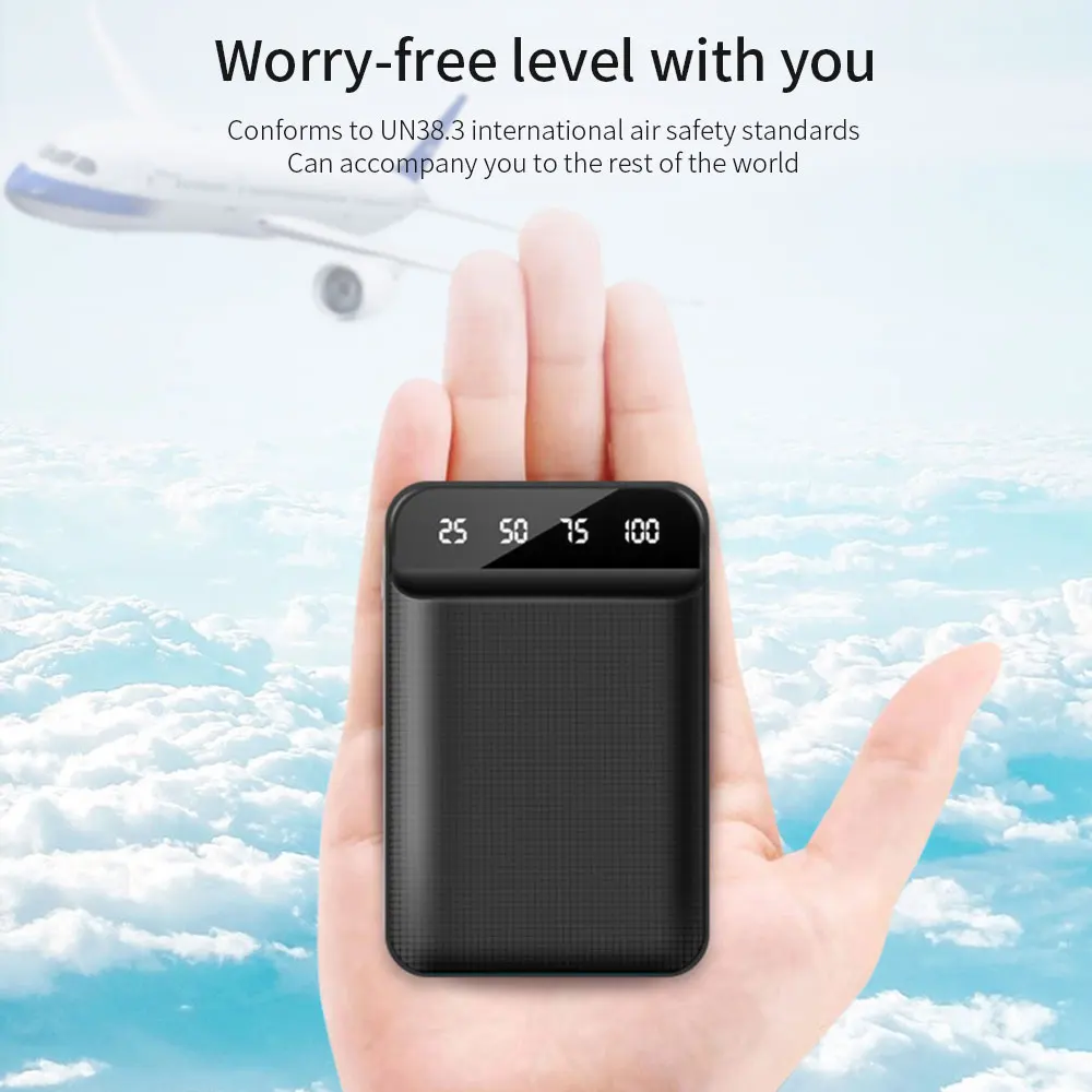 FLOVEME мини внешний аккумулятор с двойным USB портативным внешним аккумулятором 10000