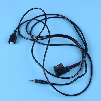 

CITALL Black 3.5mm AUX AMI MDI Audio Music Interface USB Charger Cable 12V 150 cm Fit for VW Audi