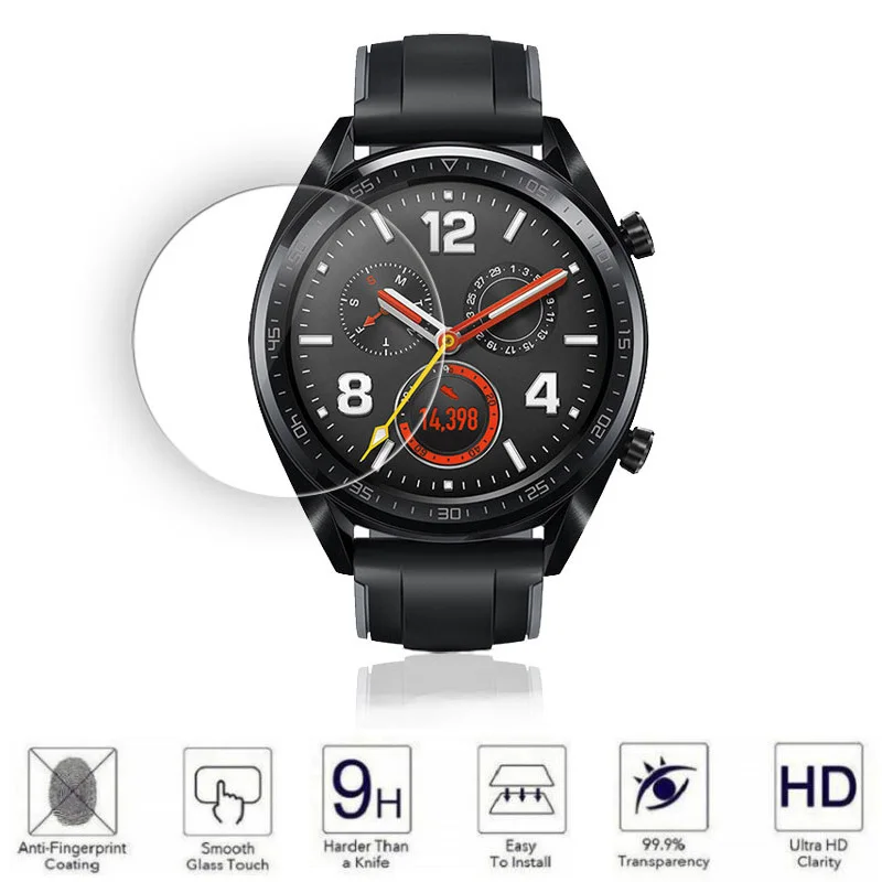 5 шт 9H твердость против царапин протектор экрана для huawei Watch GT Закаленное стекло Защитная пленка экрана