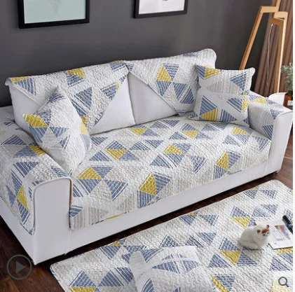 Хлопковое полотенце на диван покрывало подушка четыре сезона универсальный диван современный нескользящий эластичный стеганый чехол для сидений гостиной - Цвет: 11
