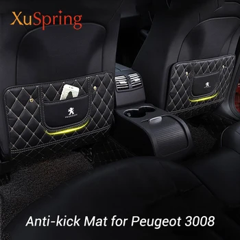 

Car Rear Seat Anti-kick Protective Mat Durable Leather Pad Cover Case Cushion for 2016 2017 2018 2019 2020 Peugeot 3008 5008