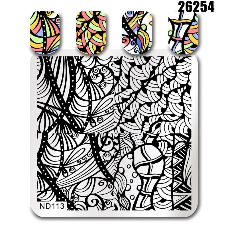 Гвоздь штамповки маникюрный шаблон Изображение Шаблон пластины дизайн ногтей шаблон для печати Прямая поставка SMJ - Цвет: 26254