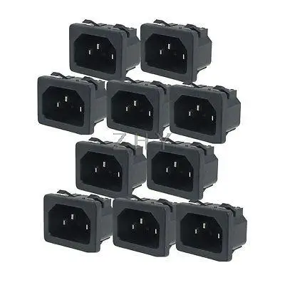 

Electrical Black IEC C14 Power Supply Connector Adapter 10 Pcs