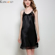 KANCOOLD, высокое качество, женское платье на бретельках, элегантное, сексуальное, сатиновое, модное, кружевное, из кусков, пижама, халат, длинный рукав, Slin Fit, набор, Новое поступление