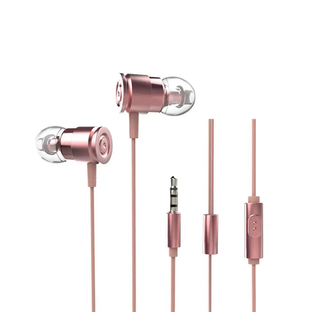 

Metal In-Ear Wired Earphones Bullet Head Music Earbuds Binaural Stereo Bass Sport Headsets Handsfree Earpieces With Microphone