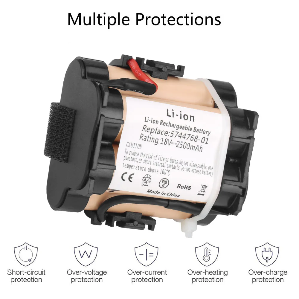 Bateria de Substituição para Jardim 18v 2500mah Apto para Flymo 1200r 1200r2013 1200r-201420232023 2023 2023 - Image 4