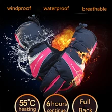 3600 мАч батареи зимние теплые перчатки ветрозащитные перчатки с пятью пальцами и спинкой теплые перчатки для катания на лыжах, верховой езды, рыбалки