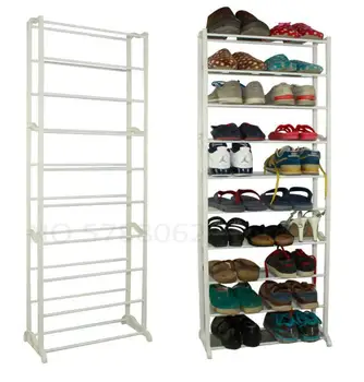 

High Quality Shoe Rack Shelf Bulk Wholesale Stainless Steel ABS 10 layers Foldable Easy Assemble Storage Hanger