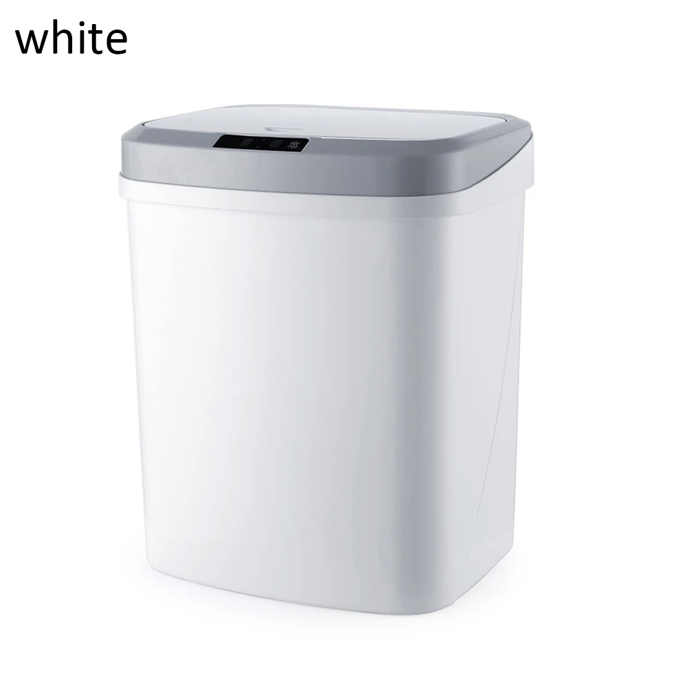 Intelligent Induction Motion Sensor Waste Bins Wide Opening Eco-Friendly Waste Garbage Bin Automatic Touchless Kitchen Trash Can - Цвет: Белый