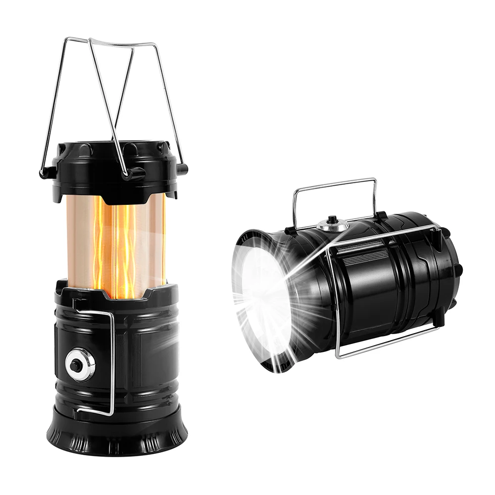 Flame Light Outdoor Tent Light Camping Portable Light Solar Charging Flashlight Outdoor Emergency Light