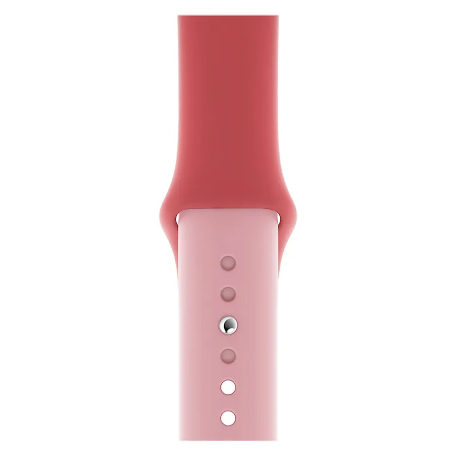 Rose red light pink Двойной Цвет спортивные полосы для наручных часов Apple Watch, ремешок 5 4 3 2 1 силиконовый ремешок для наручных часов Apple Watch iwatch серии 38/40 мм/42 44 мм аксессуары - Цвет ремешка: Rose red light pink