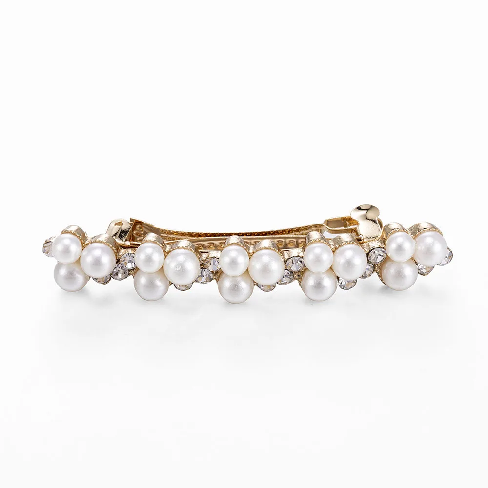 Acrylic - Rhinestone Элегантные корейские женщины лежали Hairwear Заколки заколка для волос Кристаллы Стразы Имитация Жемчуга Шпилька заколка ювелирные изделия - Окраска металла: Acrylic - Rhinestone