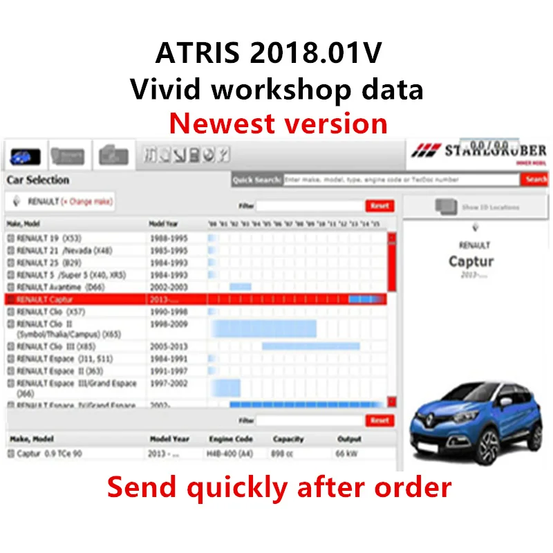2020 os dados vívidos quentes da oficina 2018.1 atris-technik apoiam o modelo da europa até 2018 o software o mais novo do reparo do automóvel multi-línguas