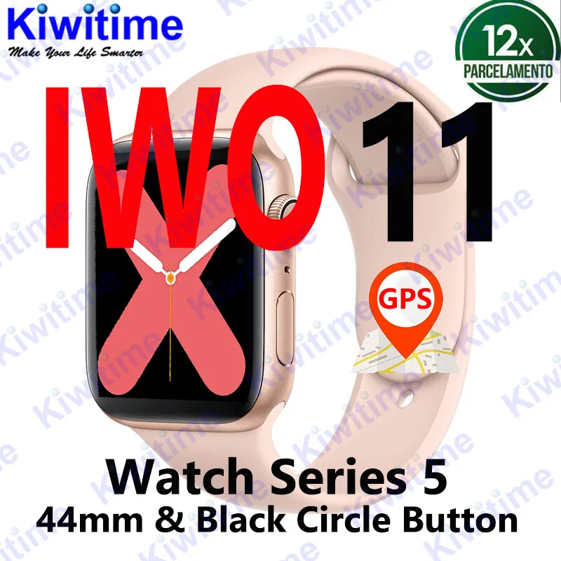 KIWITIME IWO 11 GPS Bluetooth reloj inteligente 1:1 SmartWatch 44mm caso para Apple iOS Android cardíaca sangre presión IWO 10 actualización - 1