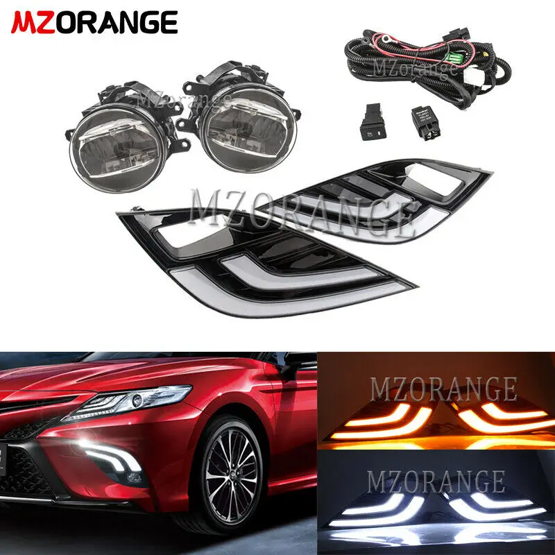 СВЕТОДИОДНЫЙ DRL Дневной ходовой комплект для Toyota Camry поворотник с туман светильник и проводки