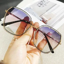 Женские фиолетовые поляризованные солнцезащитные очки, винтажные очки 90 S, квадратные очки для вождения, роскошные брендовые дизайнерские женские мужские солнцезащитные очки