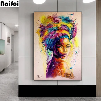 

Colorful Africa Women 5d diamond mosaic Abstract Girl diy diamond mosaic embroidery full square round drill painting rhinestones