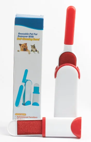 3 в 1 собачья кошачья шерсть для удаления меха и ворса щетка для удаления инструмента для мебели одежда для дивана ковер очиститель для волос для домашних животных - Цвет: Красный