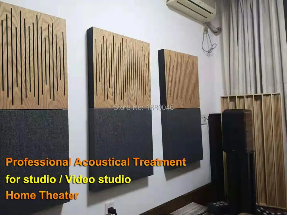 2PcsBoxProAudioWoodSoundAcousticalTreatmentForPrivateCinema