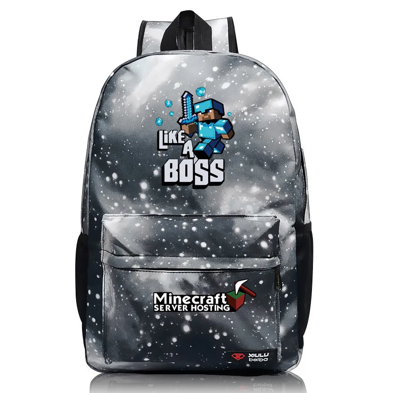 Mochila de MINECRAFT para niños y mujeres, morral escolar luminoso clásico, resistente al agua - Imagen 3