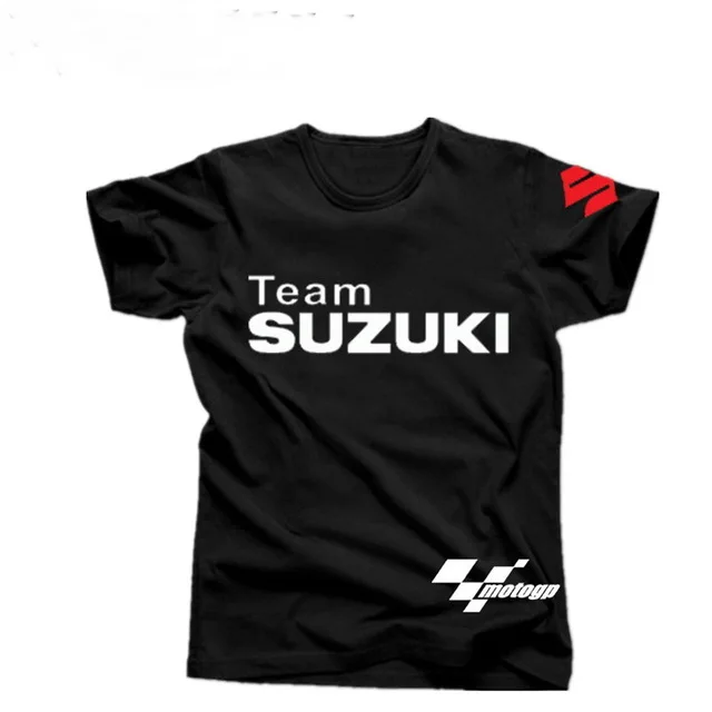 Летняя новая мода для Suzuki Motorsport GSX ROOD R MOTO Team Logo футболка мужская хлопковая с коротким рукавом пуловер Топы - Цвет: Черный