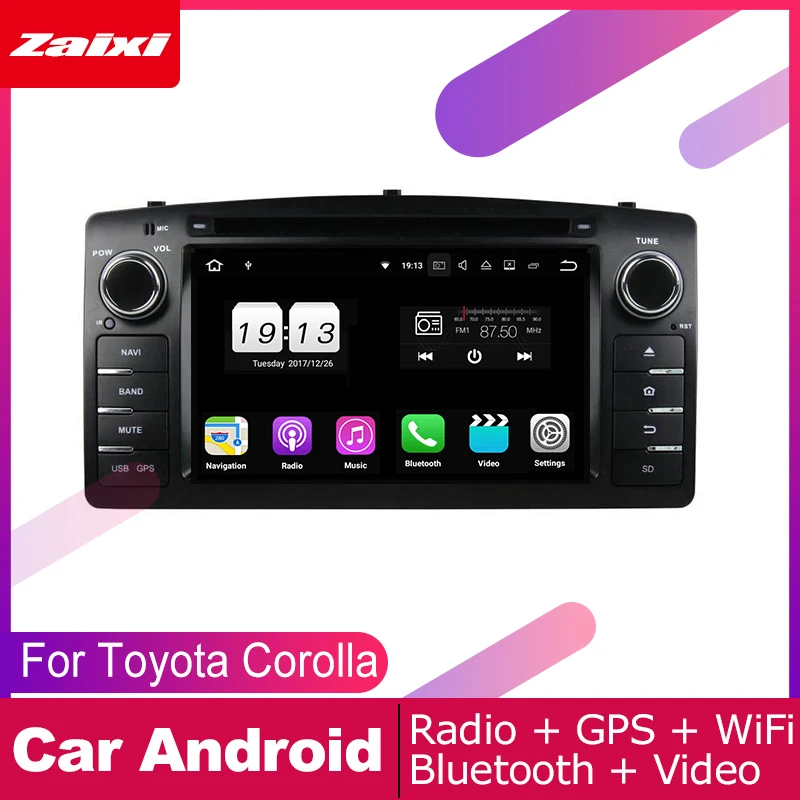 ZaiXi android автомобильный dvd gps мультимедийный плеер для Toyota Corolla 2004 ~ 2012 Навигатор