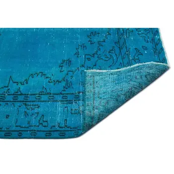 

Handmade Turquoise Vintage Overdyed Turkish Area Rug 174x285 Cm-5'9''X9'4''