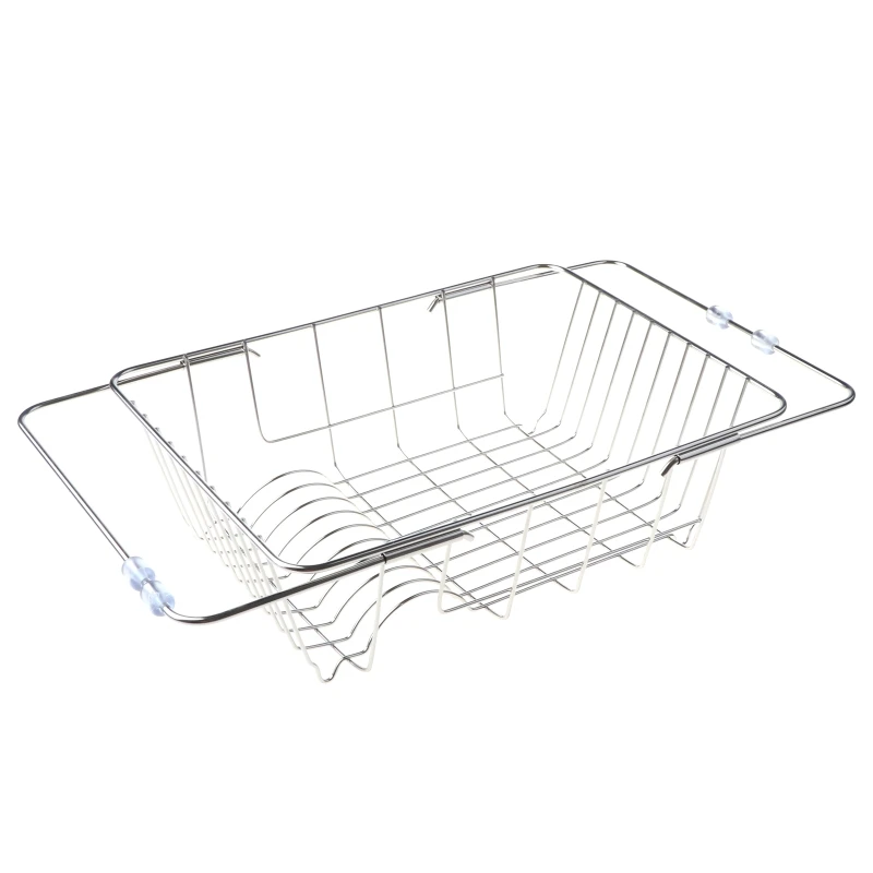 

Stainless Steel Sink Drain Basket Expandable Dish Drying Rack Fruit Bowl Holder R9JC