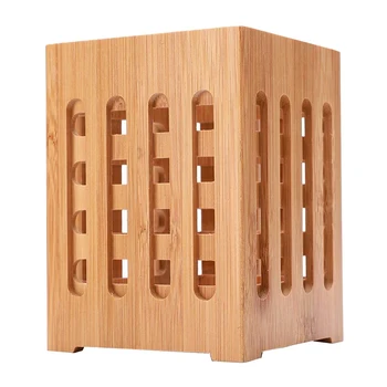 

Square Wood Kitchenware Tube Chopsticks Box Container Kitchen Utensil Set Holder Shelf Food Storage Containers Food Storage