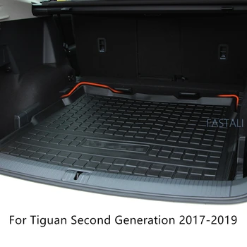 

For Tiguan Second Generation 2017-2019 car Trunk Mat Rear Cargo Luggage Tray Floor Carpet Floor Sheet Carpet Mud Protective Pad
