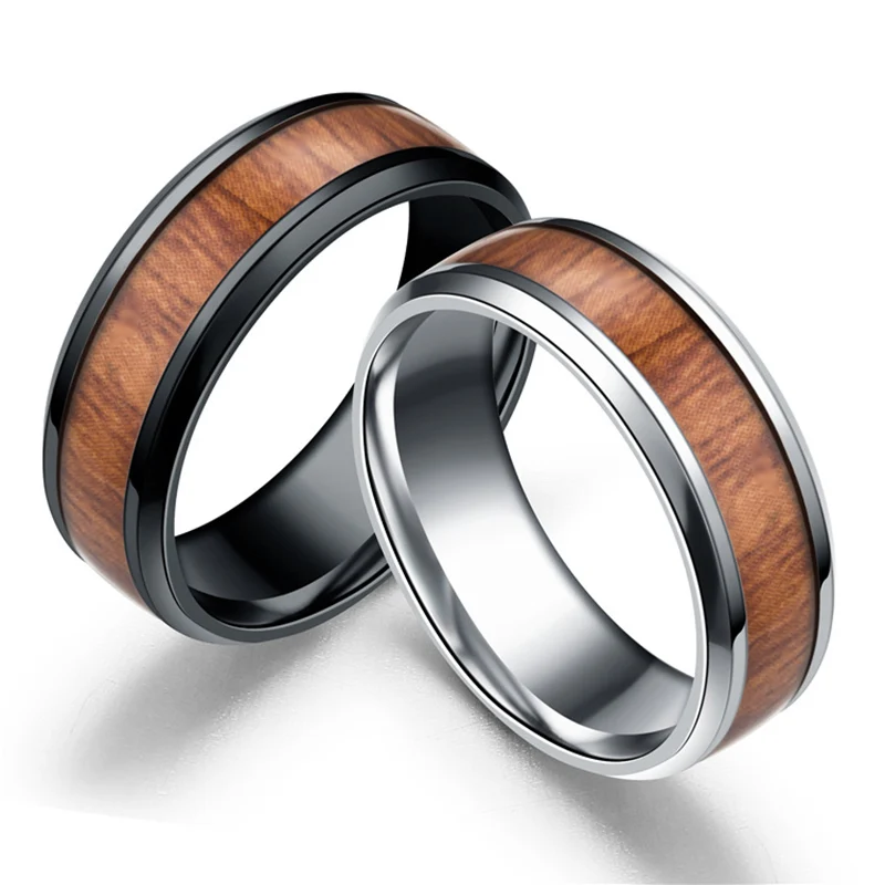 Stainless Steel Ring Couple Ring for Women Men Fashion Jewelry Simple Ring Set