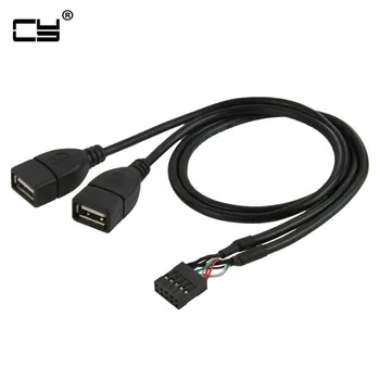 

10pcs/10 Pin / 9pin Motherboard Female Header to Dual USB 2.0 Female Adapter Cable 50cm