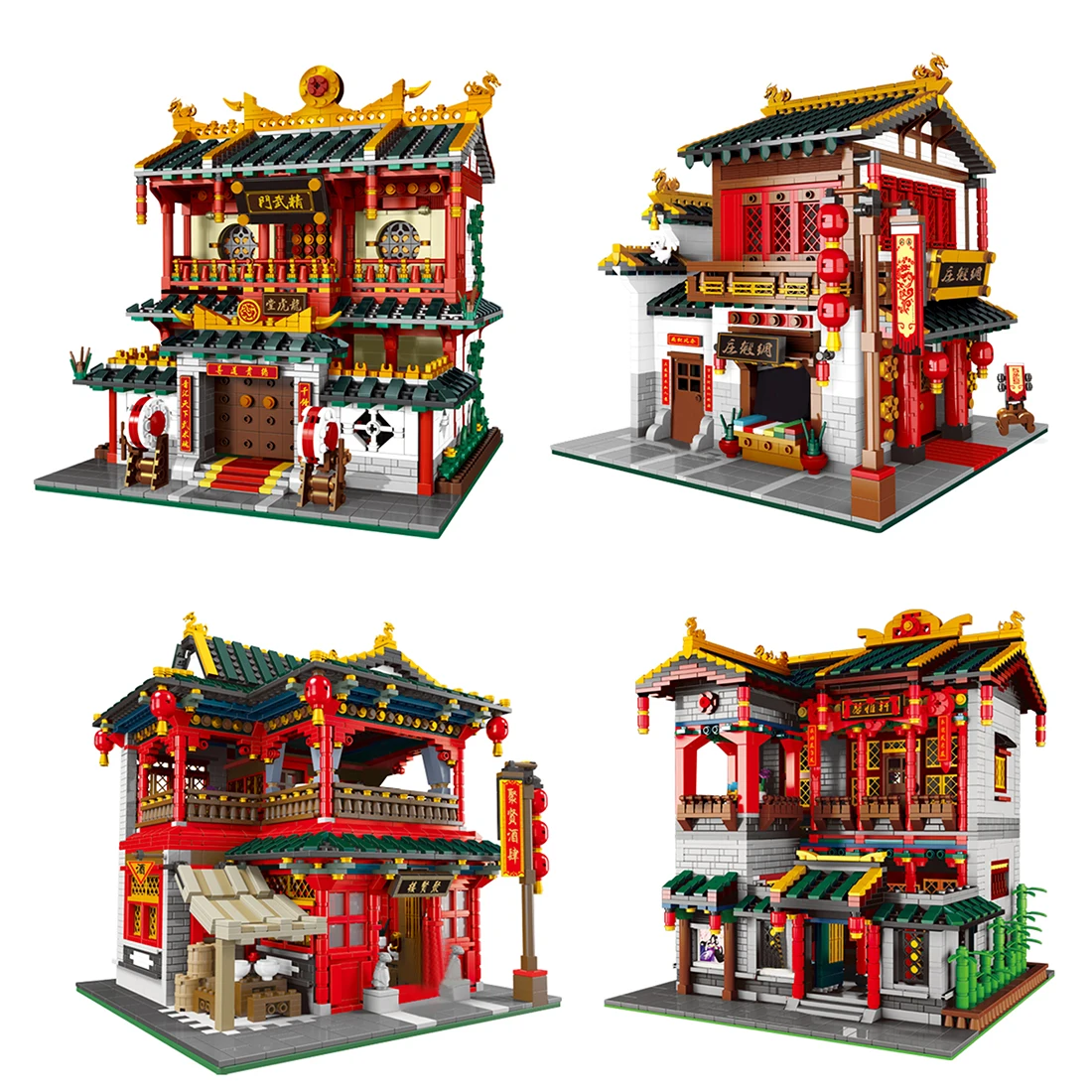 

3320Pcs Chinatown Style Assembly Architecture Model Small Particle Building Blocks Educational Toy Set