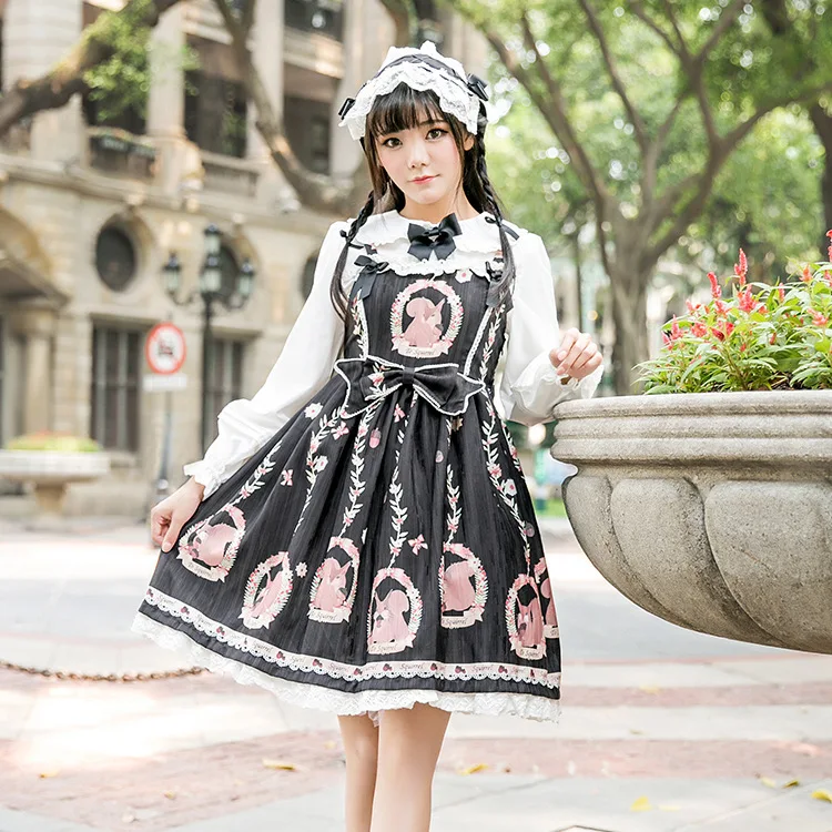 

2020 NEW style Cute Women's Lolita Set Dress Shirt + Dress + headwear High Quality Cosplay Dress Dropshipping