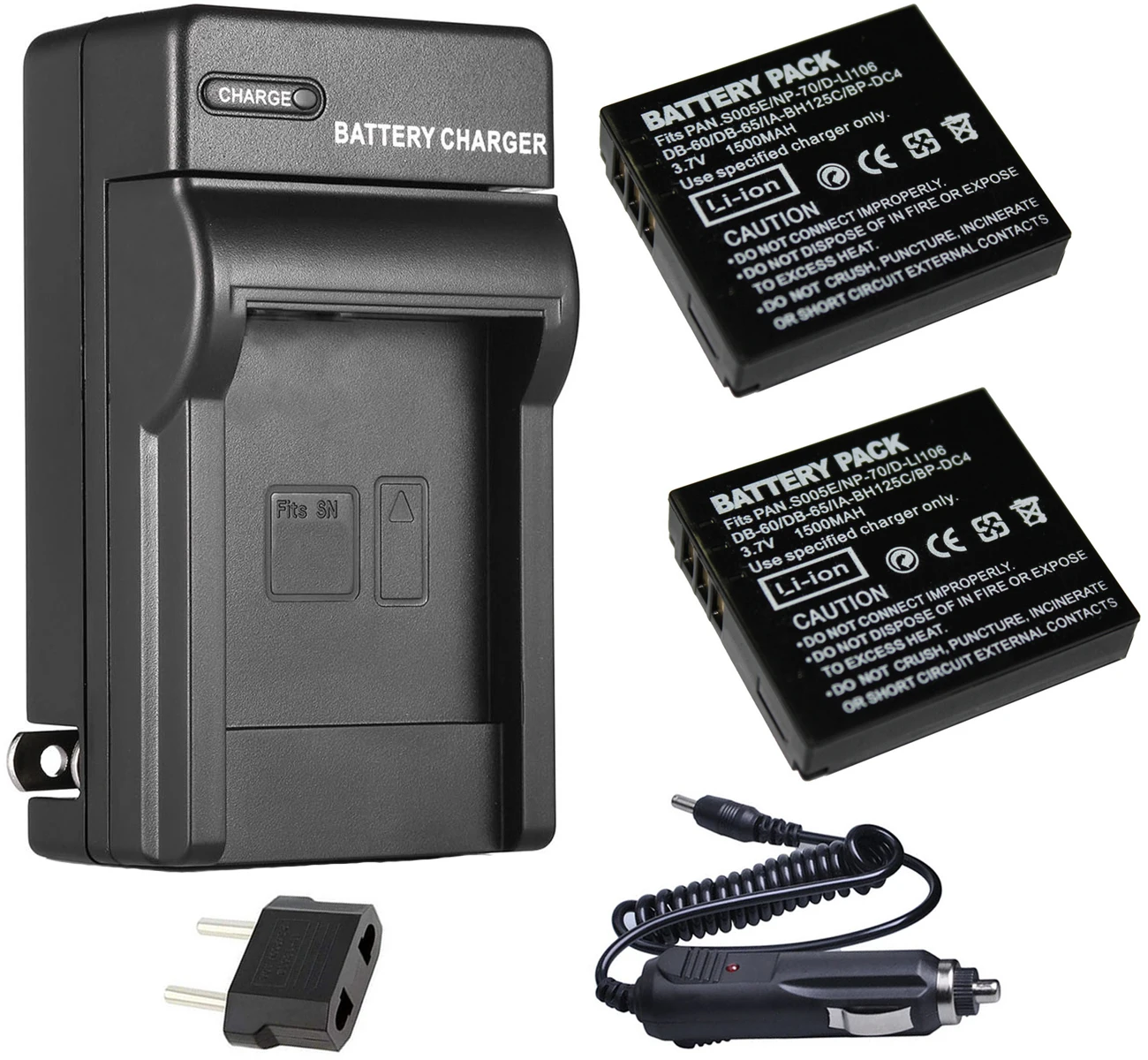 

Battery 2-Pack + Charger for Ricoh DB-60, DB60, DB-65, DB65 Rechargeable Lithium-ion