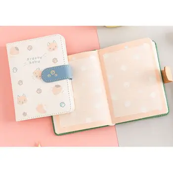 

Cute Cat Student Notebook Journal Schedule Planner Agenda PU Leather Cover Memo R9JB