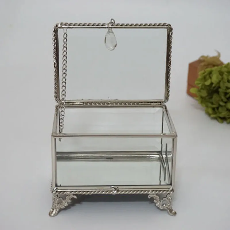 Скандинавский стеклянный ящик с гальваническим покрытием ретро шкатулка для